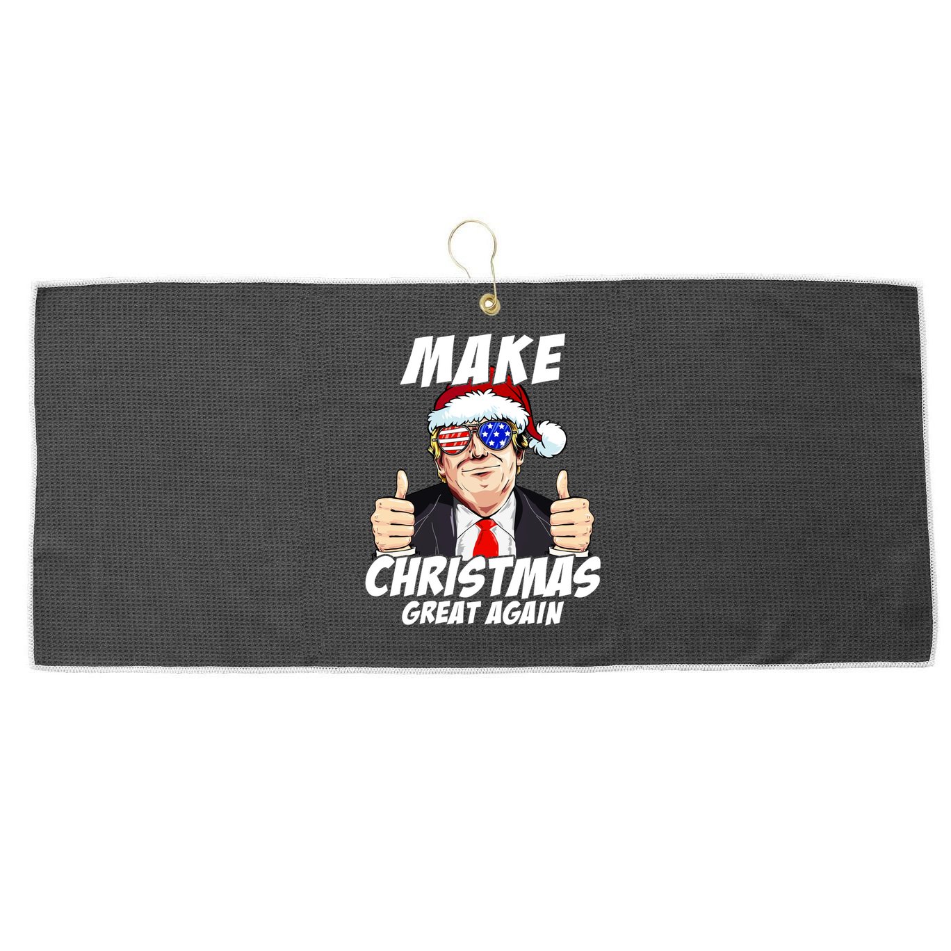 Santa Trump Make Christmas Great Again Family Matching Gift Large Microfiber Waffle Golf Towel