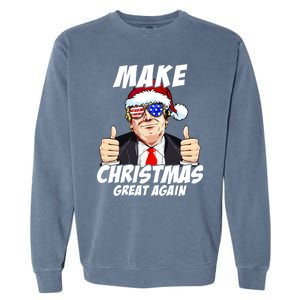 Santa Trump Make Christmas Great Again Family Matching Gift Garment-Dyed Sweatshirt