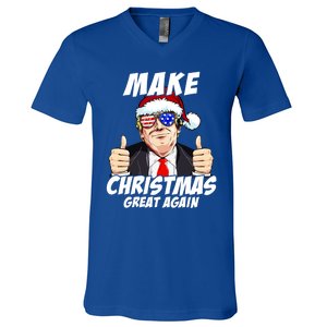 Santa Trump Make Christmas Great Again Family Matching Gift V-Neck T-Shirt