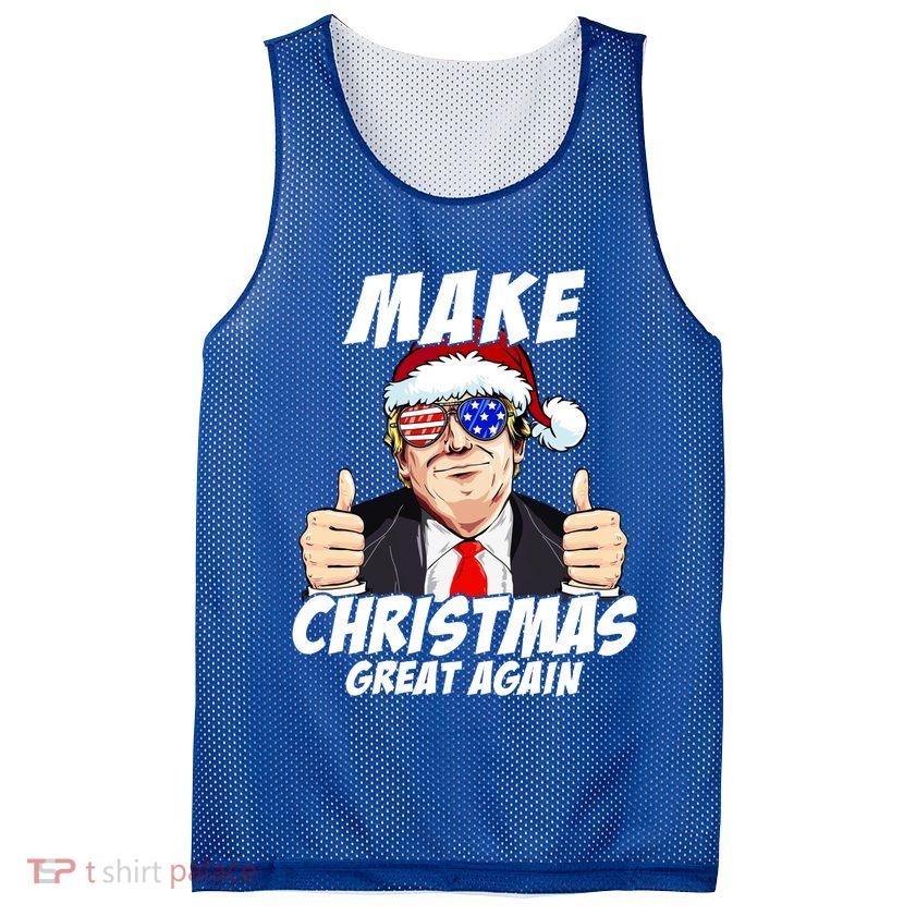 Santa Trump Make Christmas Great Again Family Matching Gift Mesh Reversible Basketball Jersey Tank