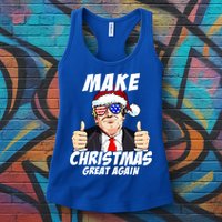 Santa Trump Make Christmas Great Again Family Matching Gift Womens Tank Top