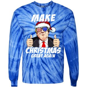 Santa Trump Make Christmas Great Again Family Matching Gift Tie-Dye Long Sleeve Shirt