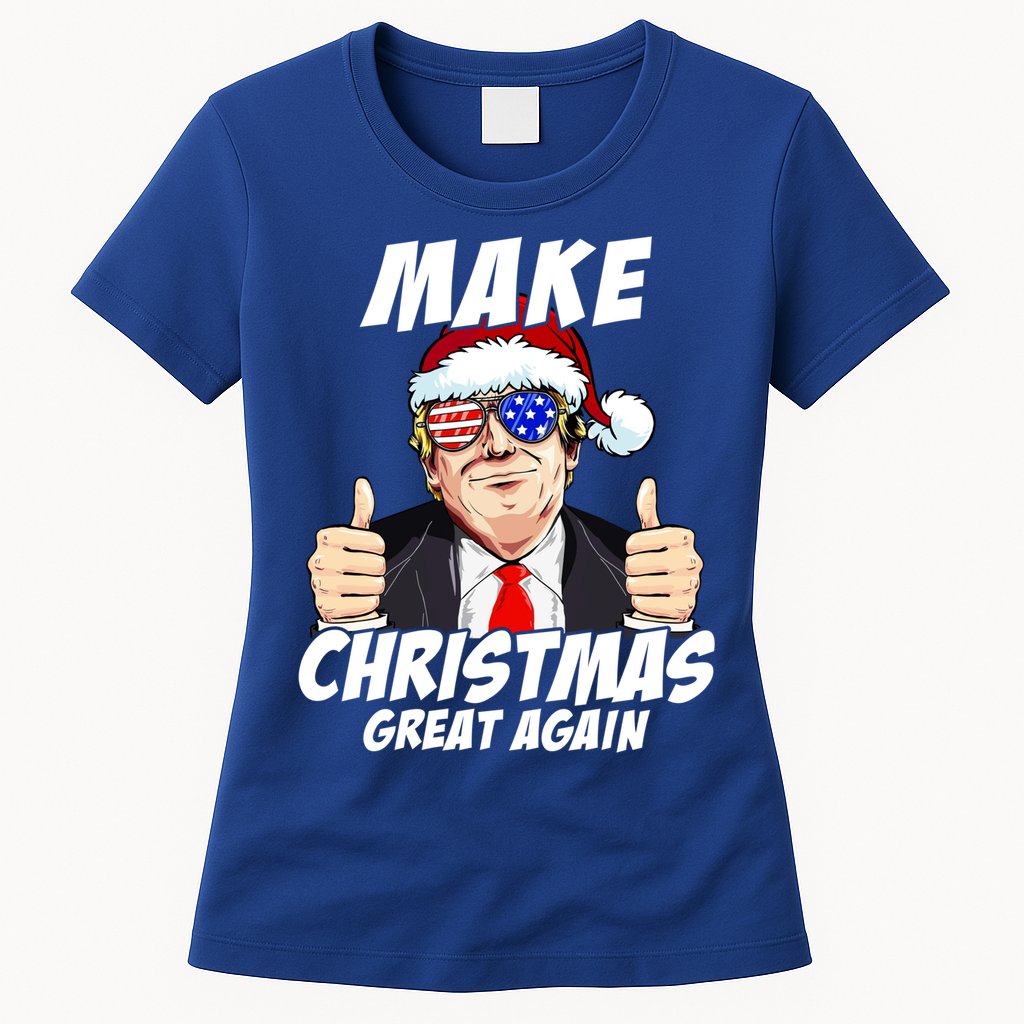 Santa Trump Make Christmas Great Again Family Matching Gift Womens T-Shirt