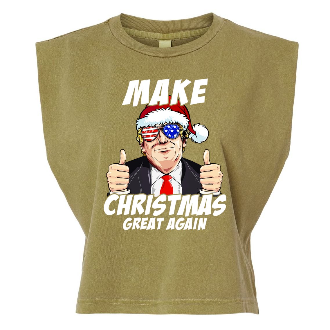 Santa Trump Make Christmas Great Again Family Matching Gift Garment-Dyed Women's Muscle Tee