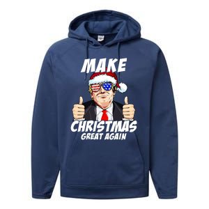 Santa Trump Make Christmas Great Again Family Matching Gift Performance Fleece Hoodie