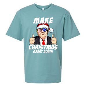 Santa Trump Make Christmas Great Again Family Matching Gift Sueded Cloud Jersey T-Shirt