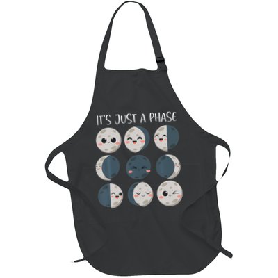 Science Teacher Moon Phases Scientist Back To School Full-Length Apron With Pockets