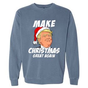 Santa Trump Make Christmas Great Again Matching Pajama Gift Garment-Dyed Sweatshirt