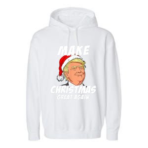 Santa Trump Make Christmas Great Again Matching Pajama Gift Garment-Dyed Fleece Hoodie