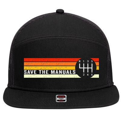 Save The Manuals 6 Speed Manual Transmission Three Pedals 7 Panel Mesh Trucker Snapback Hat
