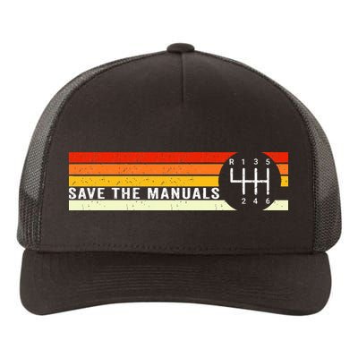 Save The Manuals 6 Speed Manual Transmission Three Pedals Yupoong Adult 5-Panel Trucker Hat