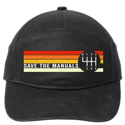 Save The Manuals 6 Speed Manual Transmission Three Pedals 7-Panel Snapback Hat