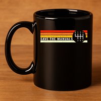 Save The Manuals 6 Speed Manual Transmission Three Pedals 11oz C Handle Ceramic Mug