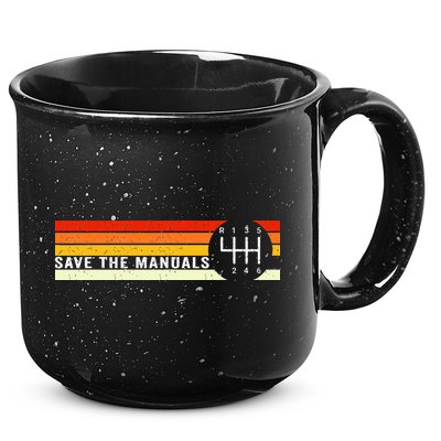 Save The Manuals 6 Speed Manual Transmission Three Pedals 15oz Campfire Ceramic Mug