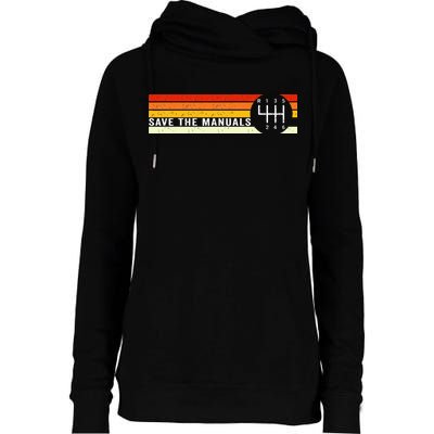 Save The Manuals 6 Speed Manual Transmission Three Pedals Womens Funnel Neck Pullover Hood