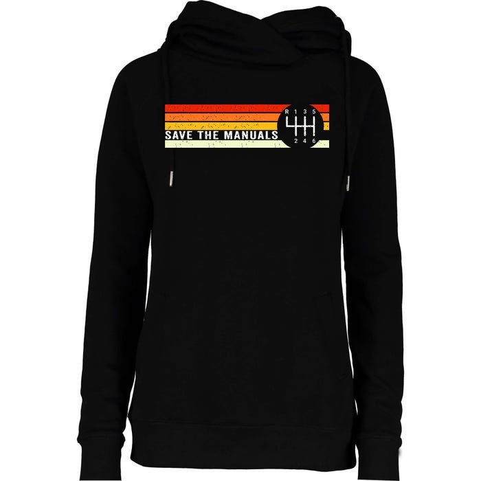 Save The Manuals 6 Speed Manual Transmission Three Pedals Womens Funnel Neck Pullover Hood