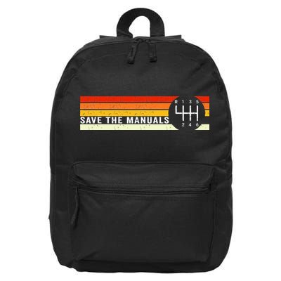 Save The Manuals 6 Speed Manual Transmission Three Pedals 16 in Basic Backpack