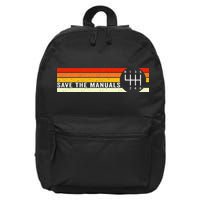 Save The Manuals 6 Speed Manual Transmission Three Pedals 16 in Basic Backpack