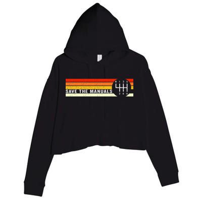 Save The Manuals 6 Speed Manual Transmission Three Pedals Crop Fleece Hoodie