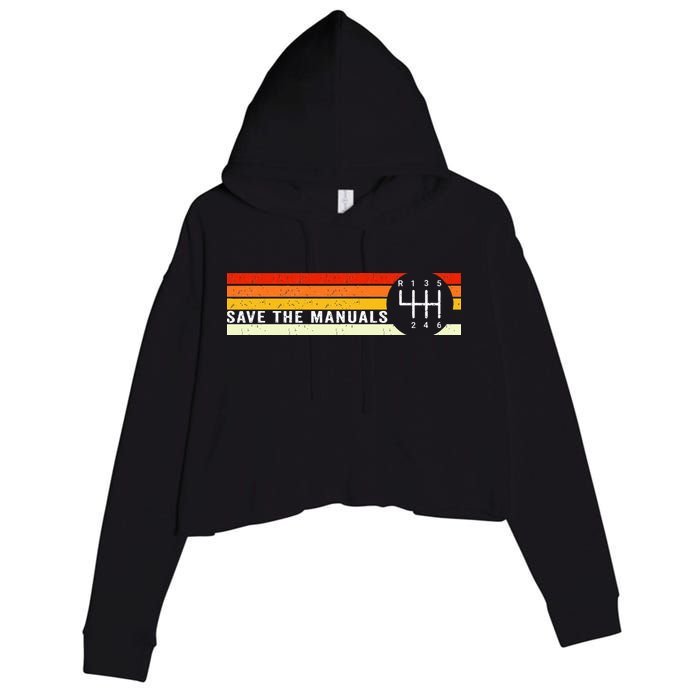 Save The Manuals 6 Speed Manual Transmission Three Pedals Crop Fleece Hoodie
