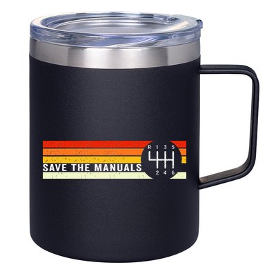 Save The Manuals 6 Speed Manual Transmission Three Pedals 12oz Stainless Steel Coffee Mug