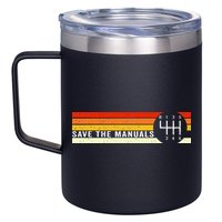 Save The Manuals 6 Speed Manual Transmission Three Pedals 12oz Stainless Steel Coffee Mug