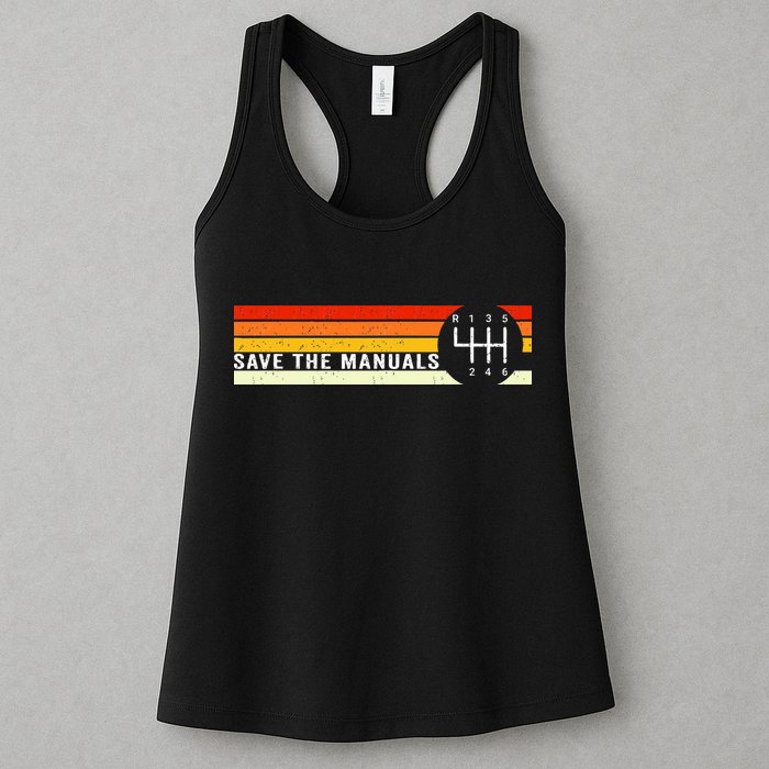 Save The Manuals 6 Speed Manual Transmission Three Pedals Womens Tank Top