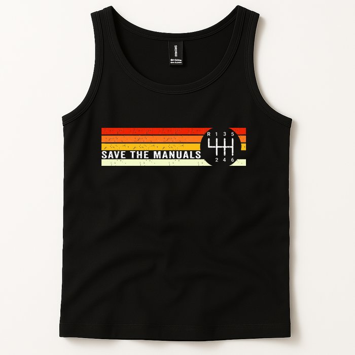 Save The Manuals 6 Speed Manual Transmission Three Pedals Tank Top
