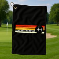 Save The Manuals 6 Speed Manual Transmission Three Pedals Golf Towel