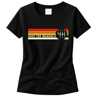 Save The Manuals 6 Speed Manual Transmission Three Pedals Womens T-Shirt