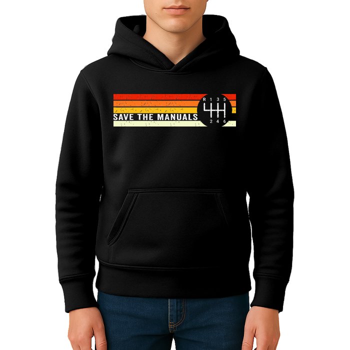Save The Manuals 6 Speed Manual Transmission Three Pedals Kids Hoodie