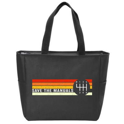 Save The Manuals 6 Speed Manual Transmission Three Pedals Zip Tote Bag