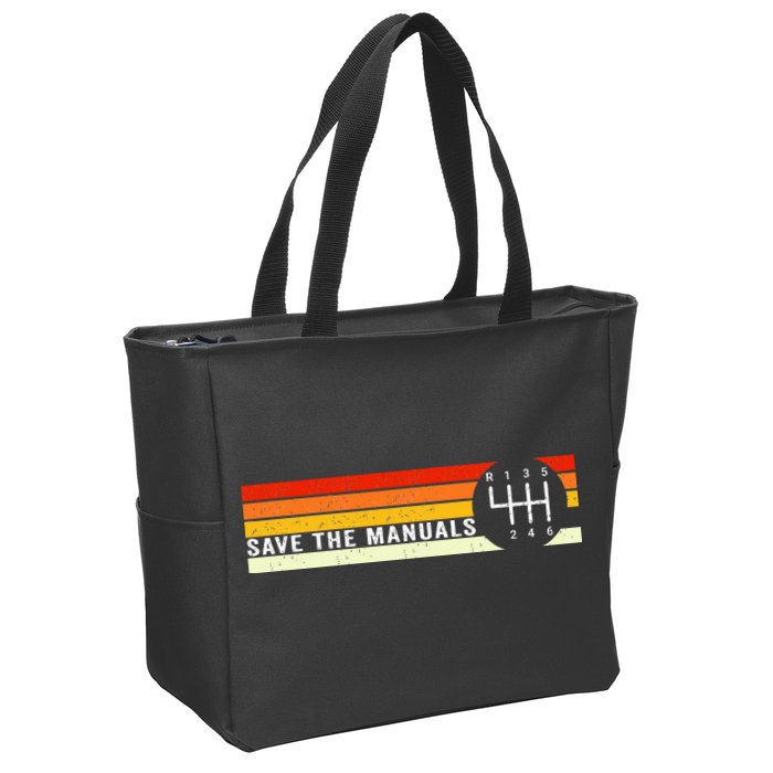 Save The Manuals 6 Speed Manual Transmission Three Pedals Zip Tote Bag
