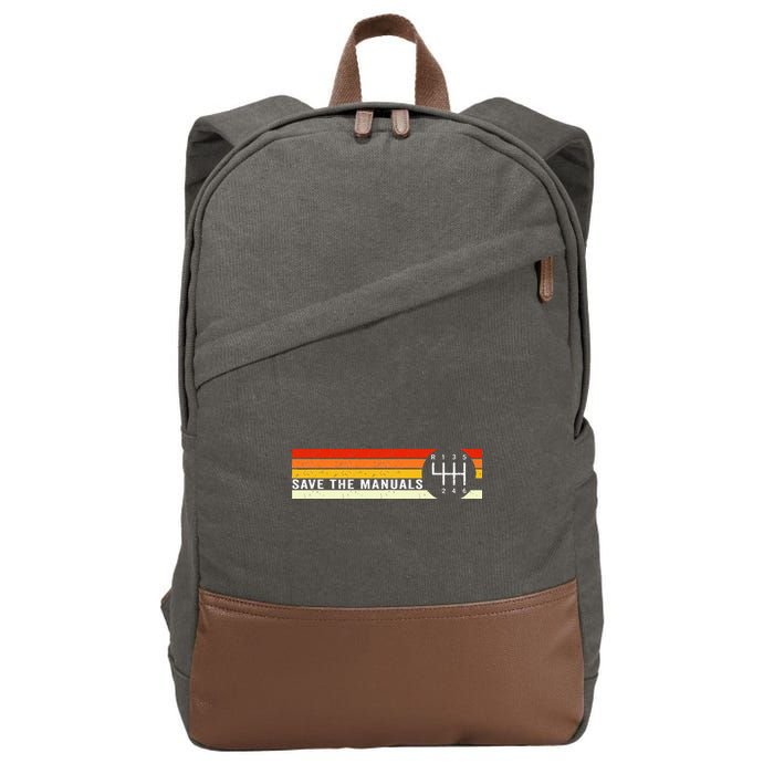 Save The Manuals 6 Speed Manual Transmission Three Pedals Cotton Canvas Backpack