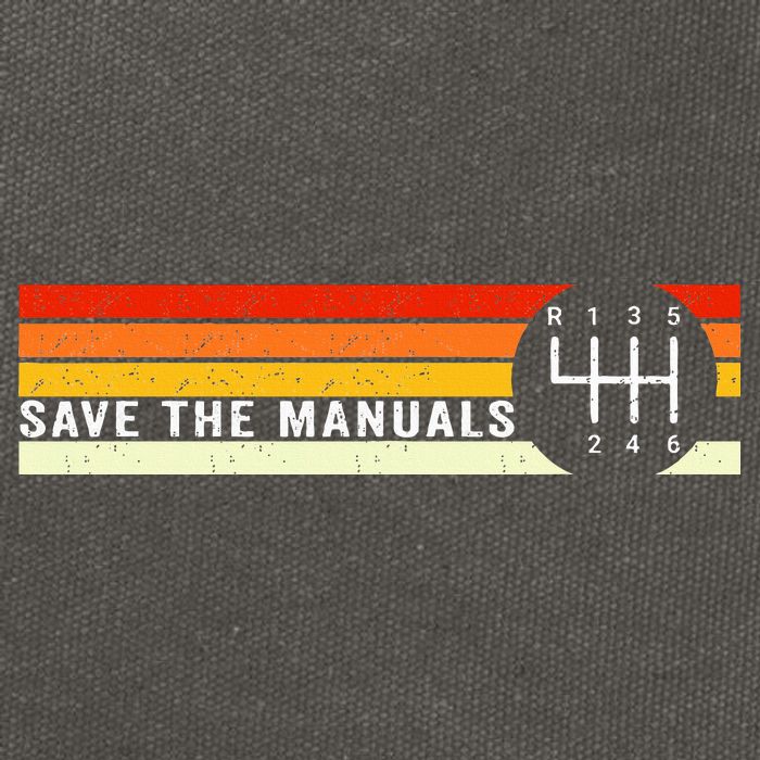 Save The Manuals 6 Speed Manual Transmission Three Pedals Cotton Canvas Backpack