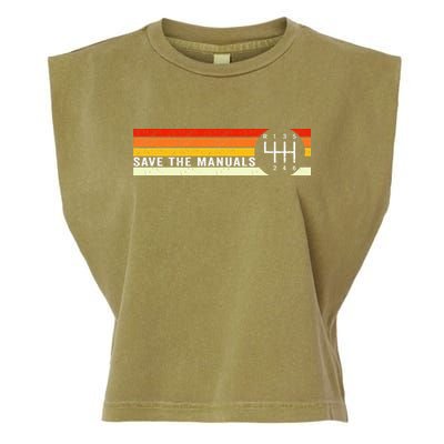 Save The Manuals 6 Speed Manual Transmission Three Pedals Garment-Dyed Women's Muscle Tee