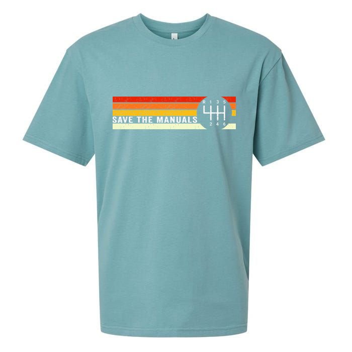 Save The Manuals 6 Speed Manual Transmission Three Pedals Sueded Cloud Jersey T-Shirt