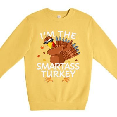 Smartass Turkey Matching Outfit Thanksgiving Pajamas Family Premium Crewneck Sweatshirt