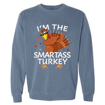 Smartass Turkey Matching Outfit Thanksgiving Pajamas Family Garment-Dyed Sweatshirt