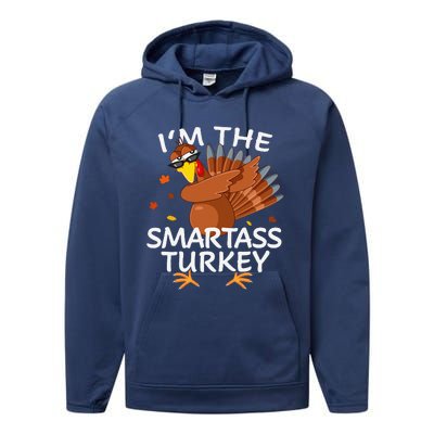 Smartass Turkey Matching Outfit Thanksgiving Pajamas Family Performance Fleece Hoodie