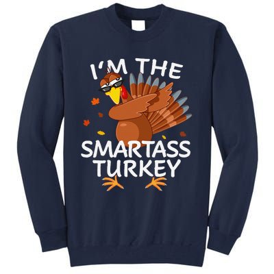 Smartass Turkey Matching Outfit Thanksgiving Pajamas Family Tall Sweatshirt