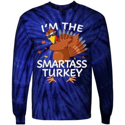 Smartass Turkey Matching Outfit Thanksgiving Pajamas Family Tie-Dye Long Sleeve Shirt