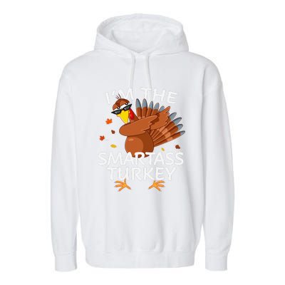 Smartass Turkey Matching Outfit Thanksgiving Pajamas Family Garment-Dyed Fleece Hoodie