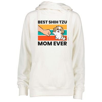 Shih Tzu Mama Best Shih Tzu Mom Ever Womens Funnel Neck Pullover Hood