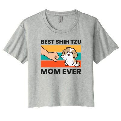 Shih Tzu Mama Best Shih Tzu Mom Ever Women's Crop Top Tee