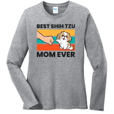 Shih Tzu Mama Best Shih Tzu Mom Ever Ladies Long Sleeve Shirt