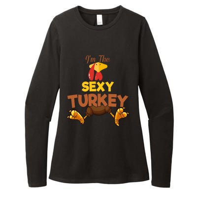 Sexy Turkey Matching Family Group Thanksgiving Gifts  Womens CVC Long Sleeve Shirt