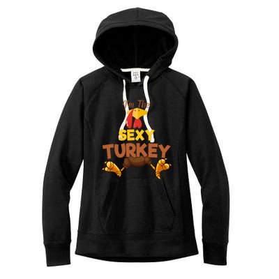 Sexy Turkey Matching Family Group Thanksgiving Gifts  Women's Fleece Hoodie