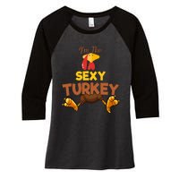 Sexy Turkey Matching Family Group Thanksgiving Gifts  Women's Tri-Blend 3/4-Sleeve Raglan Shirt