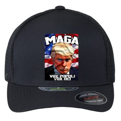 Seaofmud Trump Maga Mug Shot Vox Populi Vox Dei Flexfit Unipanel Trucker Cap